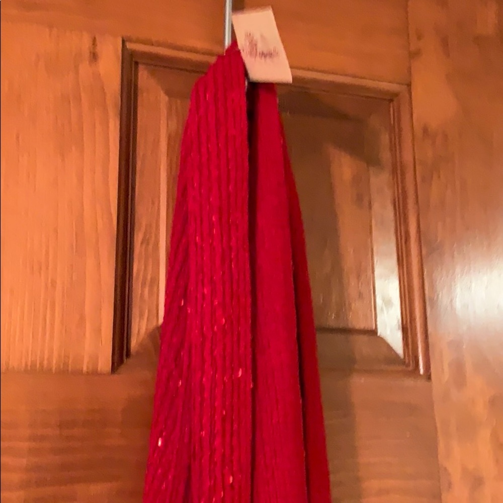 New Paige Danielle red loop scarf NWT